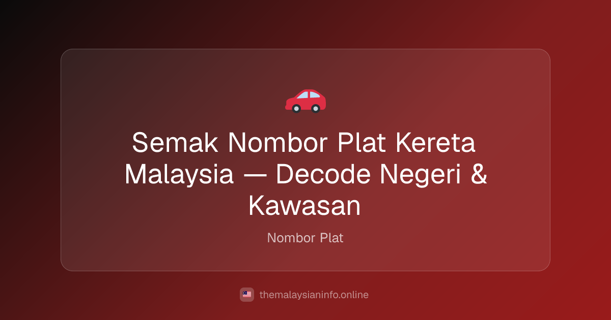 Semak Nombor Plat Kereta Malaysia — Decode Negeri & Kawasan — The ...